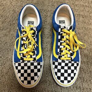 Vans - Blue Suede and Checkerboard - Old Skool Skate Shoe - Men's Size 11